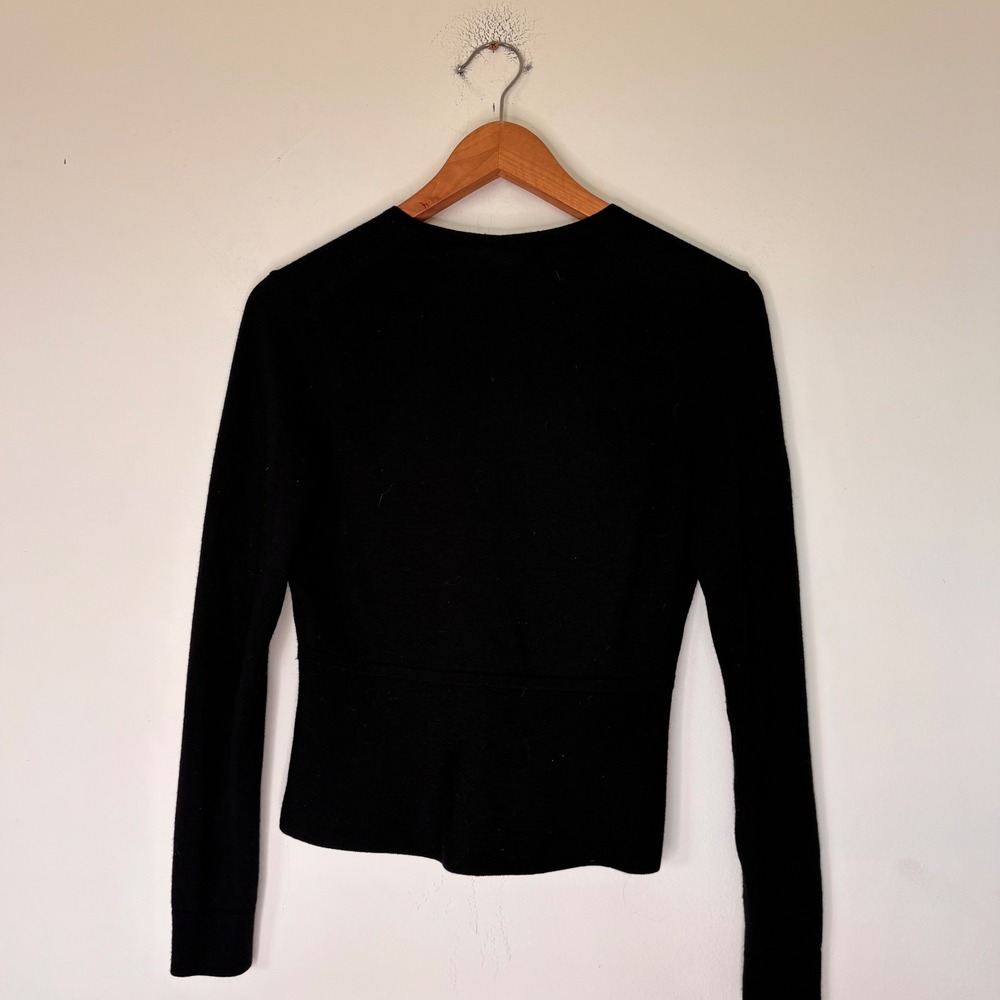 Boss Hugo Boss Black Peplum Cropped Cardigan Size XS Luxury - Picture 3 of 5